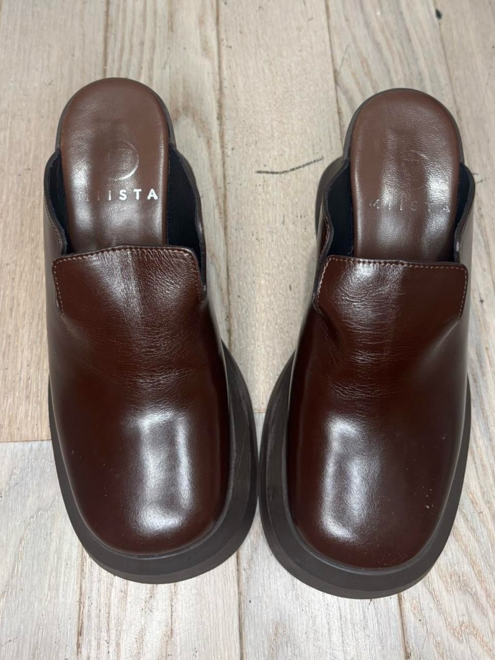 Miista Women's Dark Brown Leather Slip-On Mules